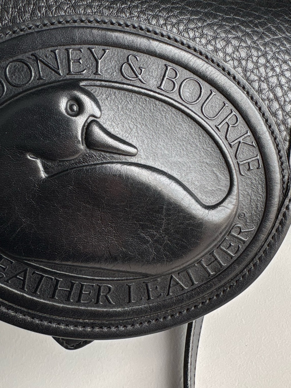 Dooney and Bourke awl  Black Leather Big Duck mini Crossbody Bag Purse P150 - Picture 5 of 16